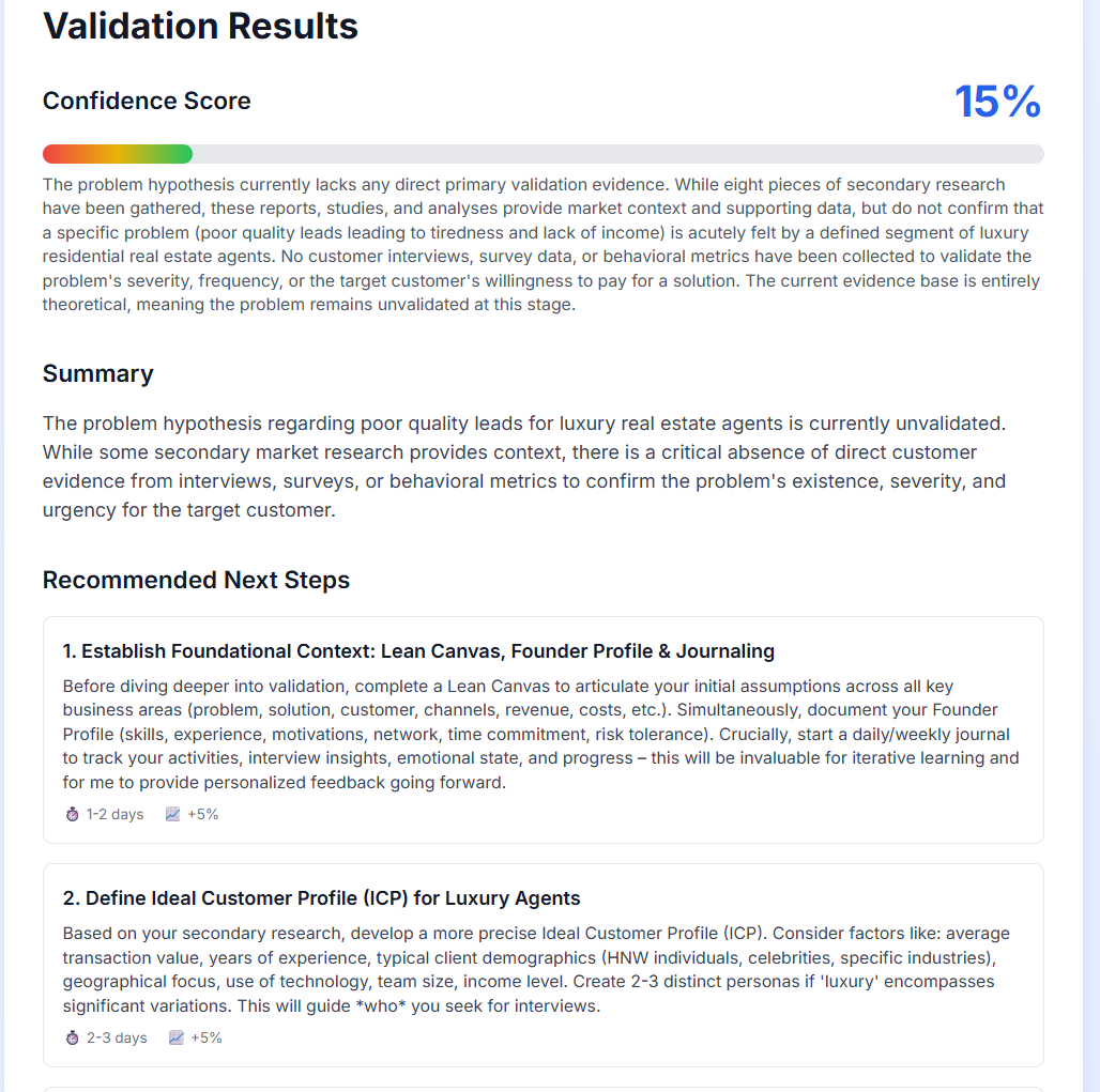 Validation Results Dashboard