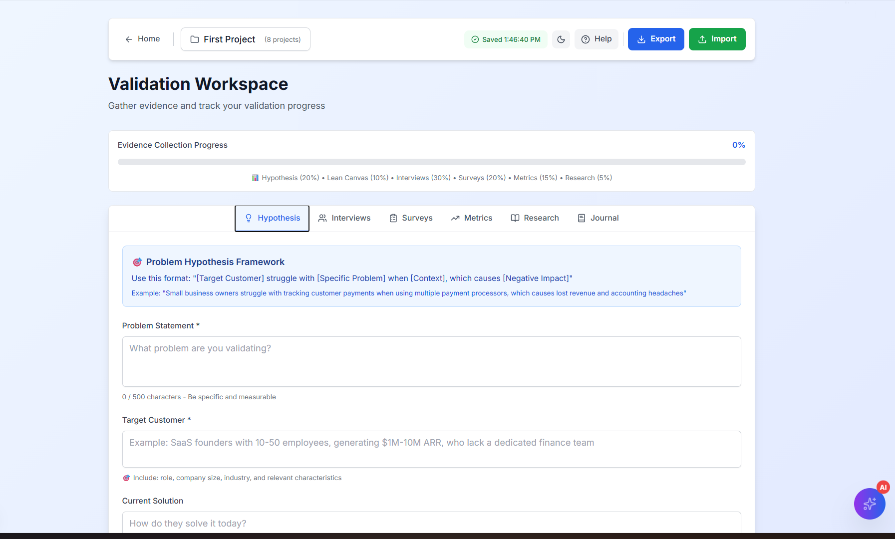 Validation Workspace - Hypothesis Framework